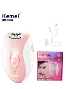 1pc Brand KM-189B Hair Remover Women's Underarm Remover Electric Epilator For Lady USB Rechargeable Cordless Women Hair Trimmer For Armpit, Leg, Private Part Hair Remove Machine