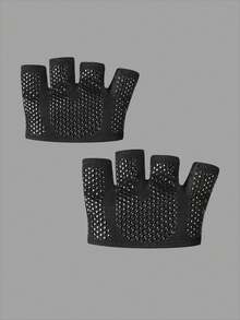 1 Pair New Fitness Sweat-Absorbent Breathable 4-Finger Gloves, Silicone Anti-Slip Half Finger Gloves Suitable For Men & Women, Weight Lifting, Dumbbell, Yoga, Sports & Gym Training Gym Accessories - Multicolor - View 22