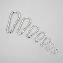 Hanging Buckle, Key Ring, Buckle, Lock Buckle, Insurance Hook, Spring Buckle, Spring Hook, Buckle, Outdoor Accessories, Mountaineering Buckle Hook - Silver 12*140 - View 3