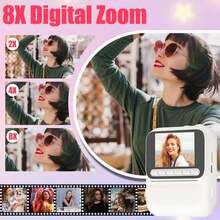 即时打印相机，8倍变焦，支持1080P高清自拍视频，内置闪光灯，便携式迷你照片打印机，附赠4卷彩色打印纸，1300mAh可充电电池，是节日、圣诞节、万圣节、生日派对和特殊场合的趣味创意礼物。 - ET-多色 - 查看 5