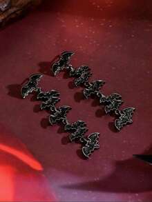 2 Stücke einzigartige Halloween Accessoires, interessante Fledermaus Tropfen Ohrringe für Frauen, geeignet für Damen Feiertagsoutfit