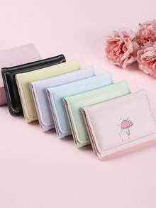 Multifunctional Solid Color Wallet, Trifold Premium Feel Purse, Cute Short-Style Ins-Style Women's Coin Purse - Multicolor - View 1