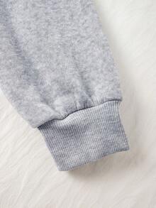 Fashionable Women's Halloween Costume, Comfortable Sports Sweatshirt, Pumpkin, Vampire, Spider Pattern, Light Gray Sweatshirt, Suitable For Halloween And Autumn Wear. - Light Grey - View 5