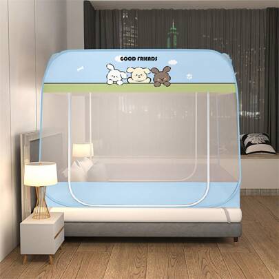 新しいインストール不要のモンゴルパオ蚊帳スクエアトップ折りたたみ強化増粘1.5m1.8m家庭用