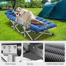 Oversized XXL Folding Camping Cot With 2-Sided Mattress, Portable Folding Cots For Adults,  32'' Wide XXL Folding Cot Bed For Sleeping,Tent Cot, Supports 900 Lbs