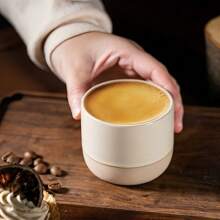 1 PIEZA Taza de espresso de cerámica y piedra, taza de té de cerámica, taza de té Kung Fu, taza de cata, de alta calidad, alta resistencia a la temperatura, pared interior lisa, fácil de limpiar, estilo simple de Oriente Medio, tres capacidades, taza de té para oficina y hogar, adecuada para uso personal y regalo a otros