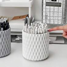 1 hộp đựng bút xoay để bàn, dung tích lớn và thiết kế trang nhã, phù hợp cho học sinh/văn phòng, phong cách tối giản. - A - Xem 3