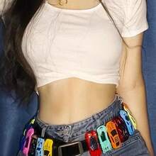 1 pieza. Disfraz de Halloween. Cinturones de coche coloridos para fiestas (desmontables y jugables) (incluye 20 coches aleatorios), cinturones de nicho de dopamina, cinturones versátiles, cinturones llamativos para niños, cinturones de fiesta, cinturones personalizados, atuendos personalizados, regalos para papá, regalos para mamá