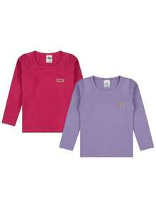 Kit Of 4 Long Sleeve Blouses For Girls, Plain Cotton, Casual, Size 1 To 10 - Multicolor - View 7
