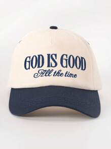 1 件刺绣“GOD IS GOOD”拼色棒球帽，可调节防晒休闲帽适合春秋旅行，时尚百搭遮阳帽，Y2K 风格，适合年轻人 - 棒球帽 - 查看 20
