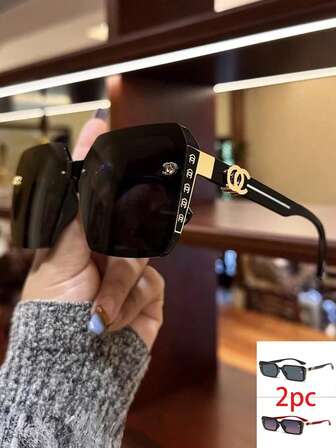 1 件/2 件/3 件多色组合大框方形复古时尚女士眼镜，全框多功能个性化时尚 Y2K 眼镜，适合假日旅行海滩配饰、派对、驾驶、钓鱼、生日礼物、日常佩戴方形太阳镜