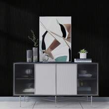 A Roll Of Black Imitation Cloth Wallpaper, A Fashionable And Simple Dark Style Wallpaper, Waterproof Self-Adhesive, Peel And Stick Wallpaper, Size: 60cm * 3/5/10M, Beautiful, Durable, Detachable, Easy To Install Wallpaper, Suitable For Home Living Room Bedroom Decoration, Furniture Cabinet Drawer Interior Wall Decoration, Decorative Stickers - Black - View 12