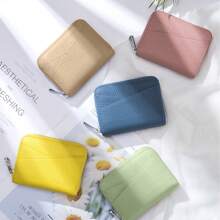 1pc Short Japanese Style Coin Purse, Solid Color Minimalist Accordion Card Wallet, Large Capacity Women Coin Pouch, Suitable For Girls, Ladies, Office Workers, Great For Work, Business Trip, Commuting, Travel