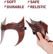Scarlet Red Witch Crown Mask Headpiece For Halloween Cosplay - A - 查看 5
