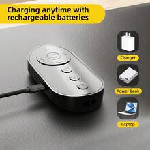 Control remoto de cámara Bluetooth con zoom y cambio de cámara frontal/trasera para fotografía y vlogging, control remoto para teléfono móvil para iOS y Android, desplazamiento inalámbrico de video, adecuado para vacaciones de verano, viajes, vacaciones, obturador de cámara portátil