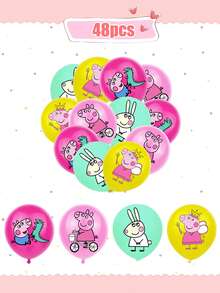 Peppa Pig 小猪佩奇主题生日派对装饰品 粉色小猪佩奇气球套装 卡通派对场景装饰用品 圣诞装饰 家居圣诞礼物 圣诞装饰 - 彩色 - 查看 8