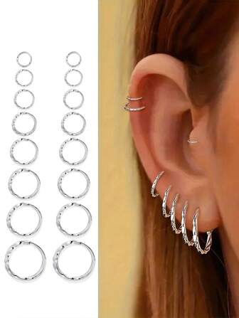 1 Pair S925 Sterling Silver Minimalist Niche Earrings, Women's Mini Sweet Elegant Simple Twisted Small Hoop Earrings, Daily Wear Ear Piercing Earbone Ring Exquisite Jewelry Gift