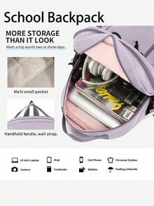 School Backpacks For Teen Girls Boys, Large Capacity Compartment Student Schoolbag Backpack Multiple Pockets Computer Backpack Campus Girl Bookbag For Middle High School College Students, Water Resistant Women Back Pack Travel Business Lightweight Kids Bookbag Backpacks Casual Daypack,Teens Girls Boys Gifts - Multicolor - View 6