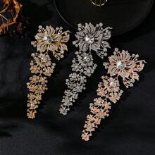 1 chiếc ghim cài áo pha lê dài, sang trọng, làm từ hợp kim kẽm, thích hợp cho tiệc tùng, đám cưới, trang trí bó hoa cưới dành cho nữ. - XD11144 - Xem 1