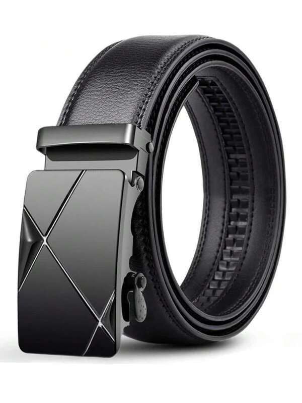 1pc Men's Belt Fashion Versatile Black Belt Casual Luxury Business Automatic Buckle Belt Youth Middle Aged Belt Gift Boyfriend Elderly Gift Belt Suitable For Daily Life