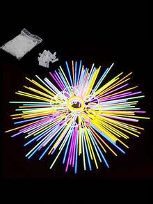 20 piezas/50 piezas Palos luminosos de colores aleatorios para fiesta y concierto, palos luminosos, pulseras y collares luminosos, suministros y decoraciones premium para fiestas con luz neón - Palos luminosos de colores brillantes, pulseras luminosas DIY, decoraciones para fiestas de Halloween y Navidad, suministros para festivales de música, iluminan el ambiente de la fiesta, bares, baile, ambiente y accesorios de iluminación divertidos
