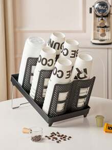 1pc Simple Circular Disposable Cup Holder,Paper Cup Holder,Water Cup Holder,Large Capacity Storage,Single Row And Double Row Can Be Selected,Suitable For Disposable Paper Cups, Water Cups, Tea Cups, Etc,Suitable For Kitchen, Living Room, Etc