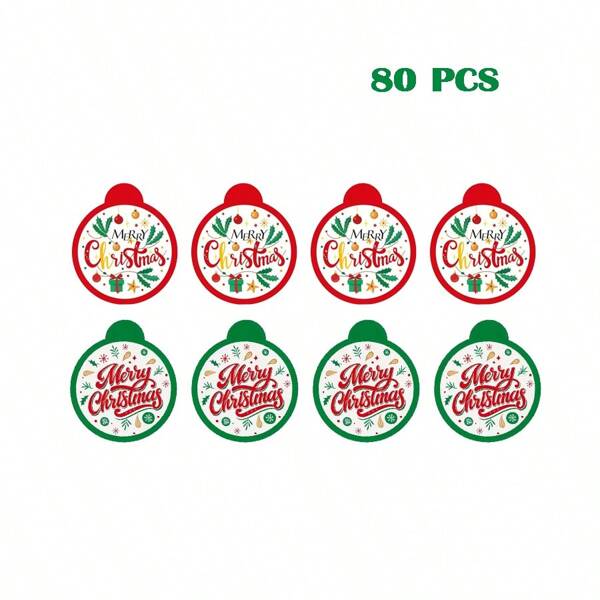 80pcs Christmas Gift Tags - Holiday Decorations, Ideal For Party Favors And Gifts, Gift Wrapping Labels