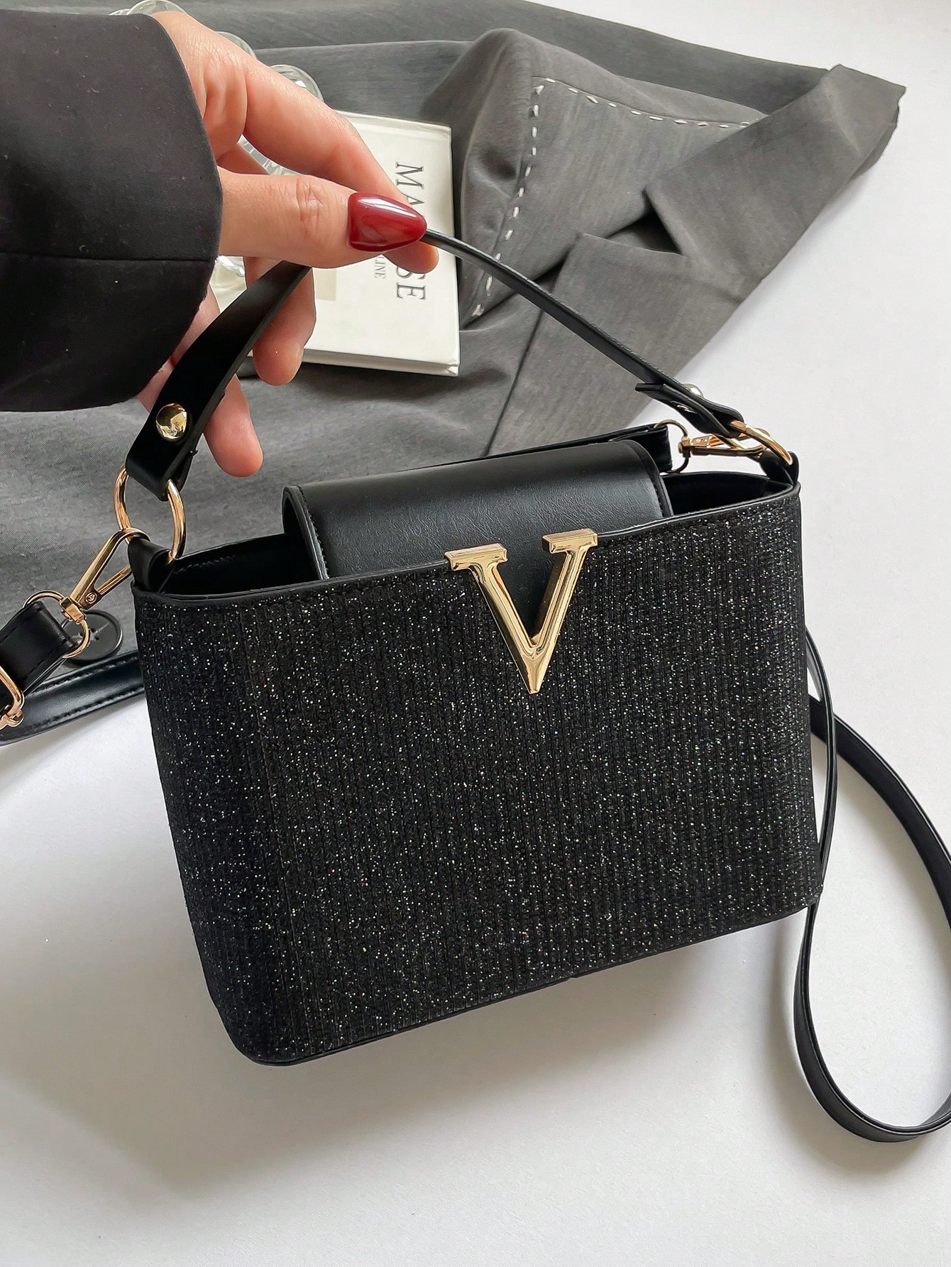 حقيبة يد نسائية فاخرة من علامة تجارية، حقيبة كبيرة...