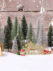 6 piezas de adornos miniatura de invierno y Navidad de resina, árboles de Navidad creativos para exhibición de escritorio, manualidades de escena navideña DIY para accesorios de decoración de fiesta de Navidad. Decoración del hogar, decoraciones navideñas, decoración de habitación