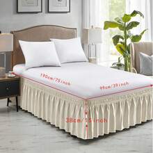 Wrap Around Dust Ruffle Bed Skirt - Dark Grey - For Queen Size Beds With 15 Inch Drop - Elastic Strap - Adjustable Pleated Bedskirt With Brushed Fabric And Wrinkle Free - For Women, Men, Kids & Teens - Multicolor - View 16