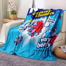 GEL HUT MUN 柔软舒适的卡通糖果法兰绒毯 - 送给家人和朋友的完美礼物，适合小憩、沙发、露营和旅行 - 四季皆宜，低过敏性，可作披毯、秋季毯、抓绒毯、休闲毯、蓬松毯、床上用品、沙发披毯、柔软毯、装饰品、房间装饰、个性化毯子、圣诞节、情人节、感恩节礼物，送给丈夫、男友 - 彩色 - 查看 9