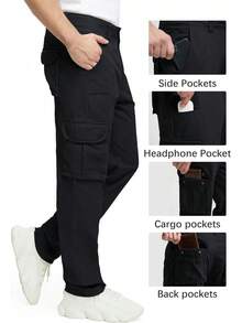 Cargo Pants For Men Multi Pockets Mens Pants Classic Cotton Casual Work Hiking Relaxed Fit Chino Pants-2025 - Màu xanh hải quân - Xem 5