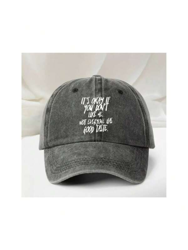 1 pieza Gorra de béisbol con estampado "English" - Estilo lavado vintage, gorra ajustable unisex, protección solar ideal para actividades al aire libre, de moda tanto para hombres como para mujeres