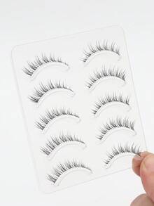 Manga Lashes 5 Pairs Clear Band Natural Look False Eyelashes Makeup Eyelashes For Daily Party Wear, Manga Cosplay Slender Eyelashes - Spiky Manga Lashes - View 3