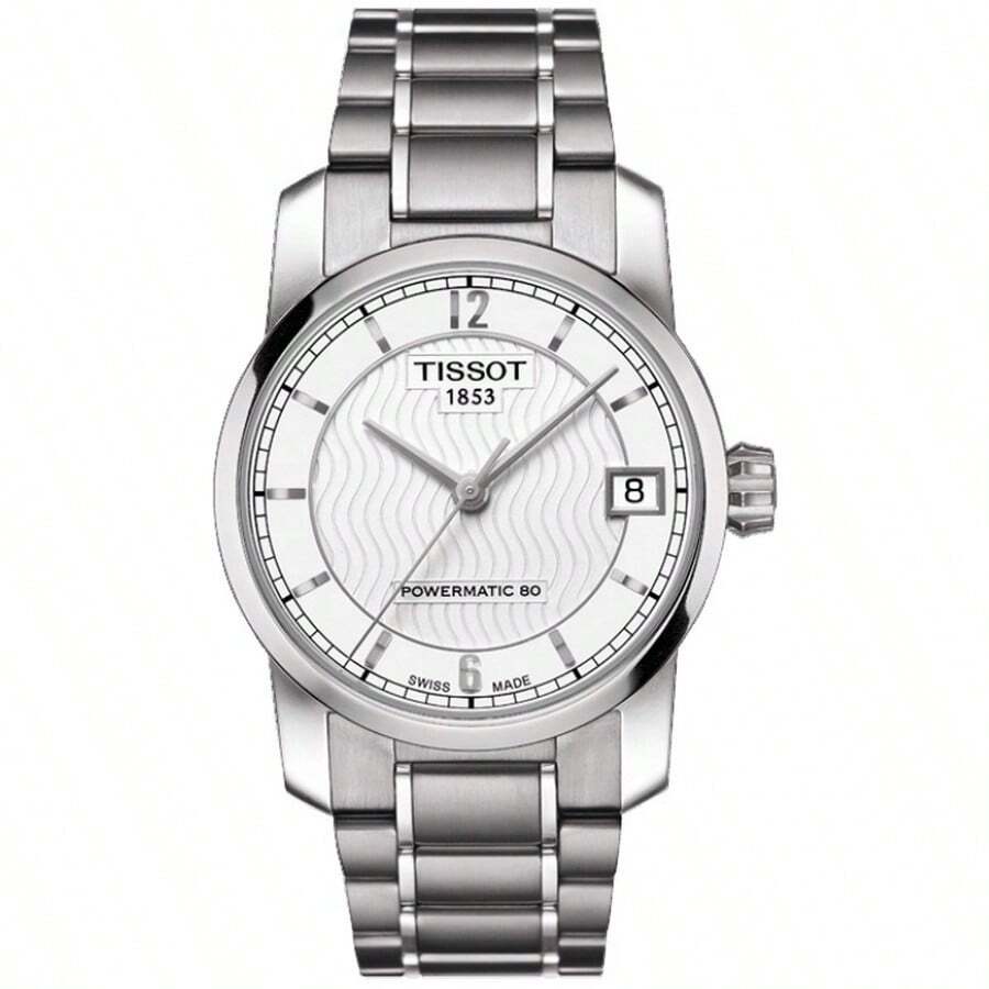 Tissot Women's T-Classic Titanium Powermatic 80 T0872074403700 Bracelet Silver Dial Automatic Movement Deployment Clasp 32mm Round Watch - one-size - View 1