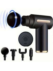 Relajador muscular de alta potencia - Pistola de masaje recargable para tejido profundo con 4 cabezales para alivio de todo el Body, herramienta de recuperación muscular definitiva, plástico de grado familiar, recargable por USB