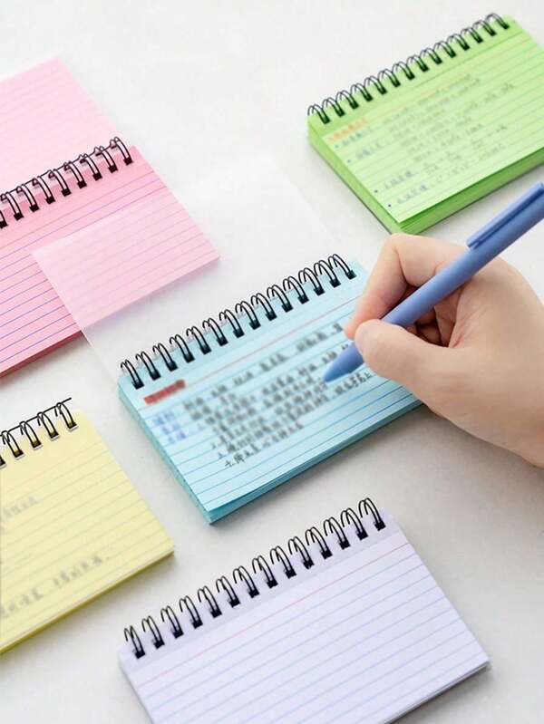 1 pieza Cuaderno de espiral con líneas simples, páginas de colores y encuadernación desprendible, útiles de oficina, diario, artículos de papelería, de vuelta a la escuela