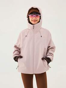 TECTOP Women's 3-In-1 Outdoor Softshell Jacket For Autumn/Winter, Thermal Lined, Hooded Design, Abrasion-Resistant Outer Shell, Essential For Hiking And Trekking - Pink - View 7