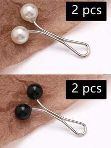 2/4 Peças Conjunto de Broches e Alfinetes em Liga Metálica em Formato de U - Alfinetes de Segurança Metálicos Multiuso para Lenços, Calças, Golas e Punhos - Sem Eletrodeposição, Destacável, Design Sem Costura, Acessórios de Halloween, Dia dos Professores