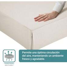 Ecommerc3 Adjustable And Non-Slip Bed Skirt - Breathable And Easy To Put On - Soft Touch 100% Made In Spain - Marfil - View 5