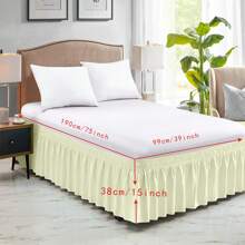 Wrap Around Dust Ruffle Bed Skirt - Dark Grey - For Queen Size Beds With 15 Inch Drop - Elastic Strap - Adjustable Pleated Bedskirt With Brushed Fabric And Wrinkle Free - For Women, Men, Kids & Teens - Multicolor - View 33