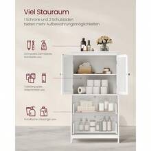 Bathroom Cabinet Bathroom Cabinet Kitchen Cabinet Storage Cabinet With 2 Doors And 2 Drawers Adjustable Shelf 30 X 60 X0 Cm Classic White BBC551P31 - 經典白 - 查看 4