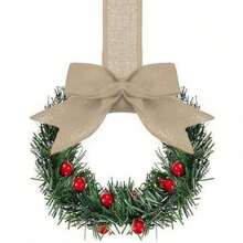 Small Christmas Wreaths,Christmas Kitchen Cabinet Wreaths Wirh Red Berries, Mini Christmas Wreaths For Centerpiece Front Door Decor,Christmas Decorations,Living Room Decorations,Office Decorations - 彩色 - 查看 13