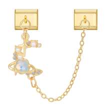 1pc Multifunctional Modular Jewelry Set - Golden Pendant Bracelet, Ring, Anklet, Floral, Star, Bow, Cherry Elements, Lightweight Luxury Design, Freely Combinable