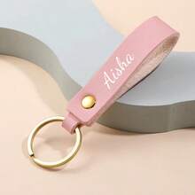 1pc Customized PU Leather Keychain Personalized Keyring Business Gift Leather Keychain For Men & Women Car Key Chain Waist Wallet Keychain Bag Pendant Gifts For Men - Multicolor - View 7