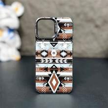 Retro Western Cowboy Style Pattern Phone Case For IPhone 16 15 14 13 12 11 Pro Max Plus Luxury Shockproof Protection Cellphone Cover - 黑色 - 查看 6
