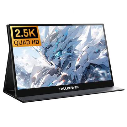 Monitor portatile TALLPOWER, 15,6 pollici, display Full HD 2K 1920 x 1080, frequenza di aggiornamento 60 Hz, 100% sRGB, angolo di visione 178°, 2 x Type-C 3.1, 1 x HD-MI JH01