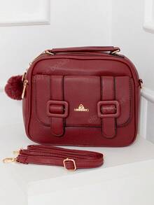 Women's Medium Spacious Crossbody Bag Casual Women's Bag - Burgundy - View 2