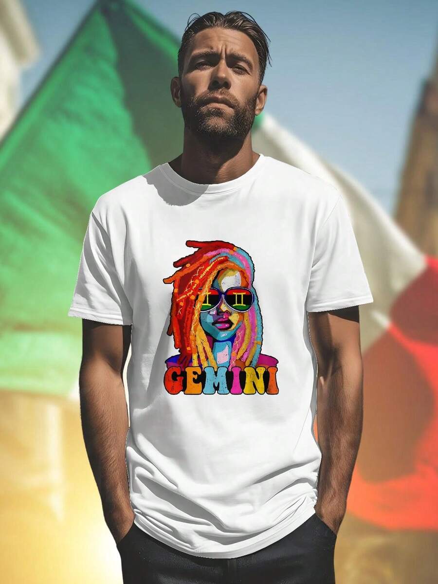 Gemini Colorful Dreadlocks T Shirt Uomo Moda Estiva Casual Colorato Design Unico Streetwear Regalo Originale Offerta Imbattibile Acquista Subito Novità