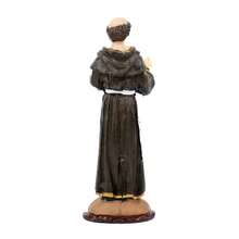 Escultura Frei Galvão 8 cm em Resina - Marrom - Visão 4